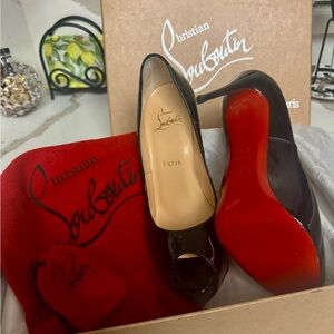 Christian Louboutin Black and Red High Heel Pumps